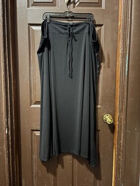 Foxblood Black Lace-Up Waistband Maxi Skirt